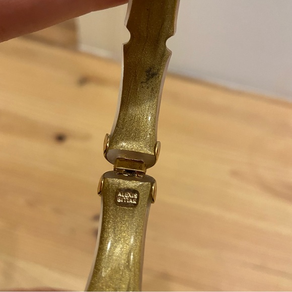 ALEXIS BITTAR Bracelet.   This bracelet is tiger stripe lucite & hinged clasp - Picture 2 of 2